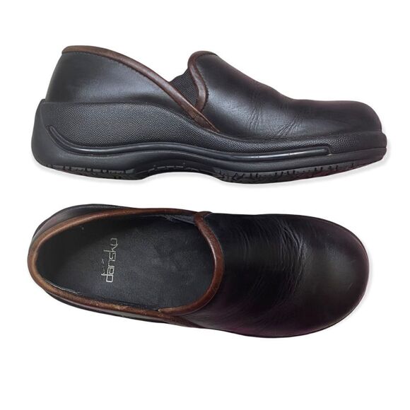 Dansko Professional Slip Resistant ComfortClogs Black & Brown Leather EU36 - Picture 1 of 8